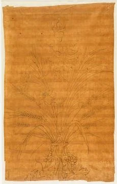 Paris Museums, Vegetal pattern with a burning heart on a Latin cross Stockfoto's