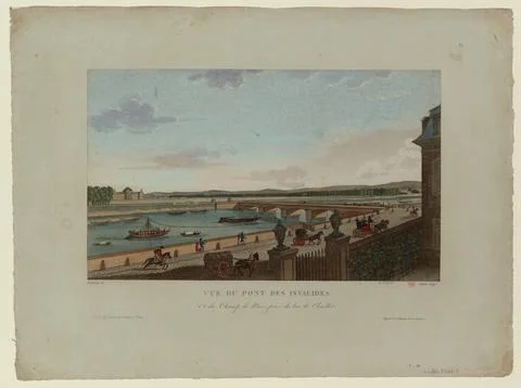Paris museums, View of the deck of the invalids / and the Champ de Mars, taken f 스톡 사진