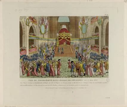 Paris Museums, View of the high throne in the church of the invalids 17 May 1807 库存照片