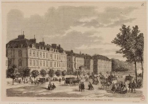 Paris Museums, View of the main facade and new buildings of the Imperial School Fotos de archivo