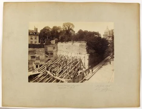 Paris Museums, Wall of Philippe Auguste  Street Angle Clovis  June 22, 1896. Wal Stock Photos
