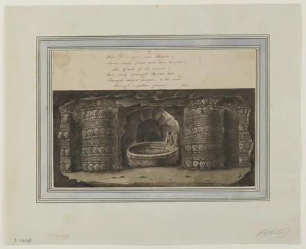 Paris Museums, The well, or source of oblivion, at the catacombs, 1816. Foto stock