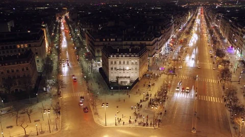 Paris at night Arc de Triomphe Stock Footage 70215405