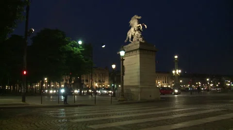 Paris, night in Chateau de Marly Stock Footage 46301682
