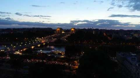 Paris by night eiffel tower Stock Photos