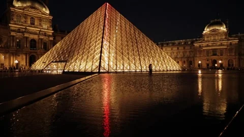 Paris by night museum Stock Footage 143654674