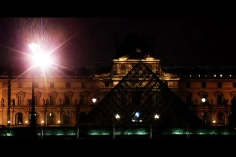 Paris at night in the Rain  Stock Footage 110846