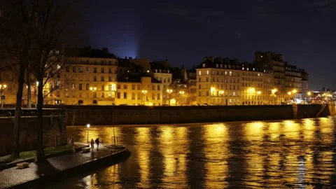 Paris by night, time lapse. Stock Footage 194976711