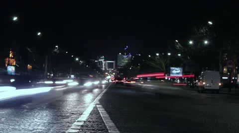 Paris night traffic. Video stock 21844803