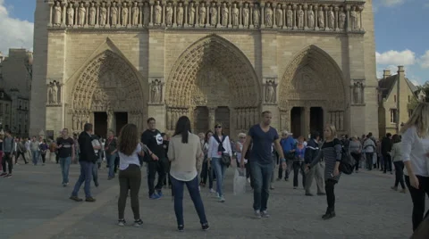 Paris Nortre Dame Stock Footage 55878429