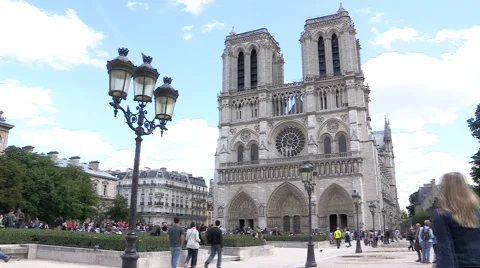 Paris Notre Dame Stock Footage 40553071