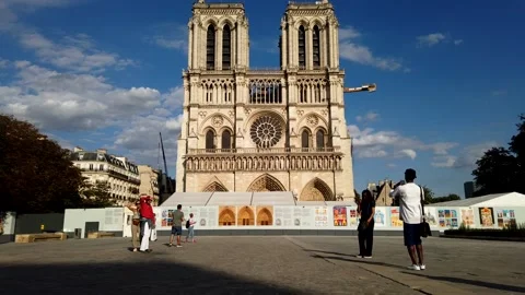Paris Notre Dame timelapse Stock Footage 136661750
