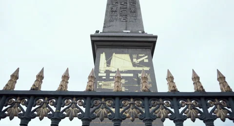 Paris Obelisk at the Farris wheel. Camera Driving mediums shot. Video stock 68494259