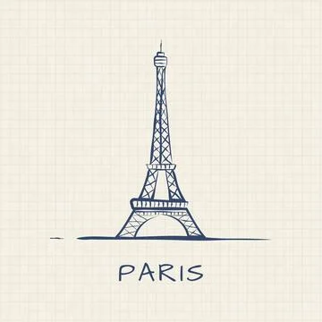 Paris old box papper illustration style Stockillustratie