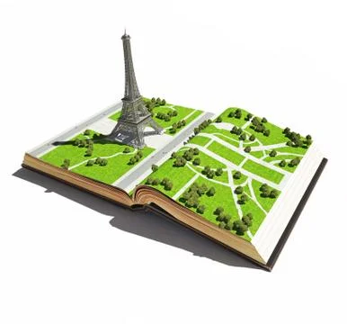 Paris  in the the  open book Foto stock
