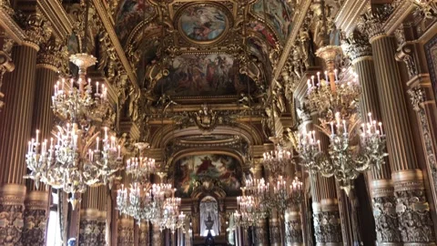 Paris opera building Interior Stock Footage 145458877