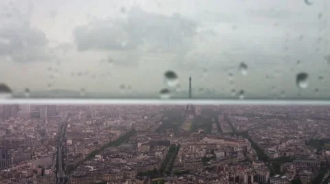 PARIS-Panorama through the glass Stock Footage 50984065