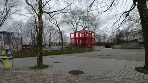 Paris In Parc De La Villette. Urban Landscape. Stockbeeldmateriaal 238631191