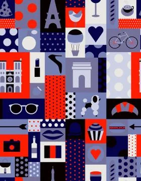 Paris pattern seamless geometric design Illustrazione stock