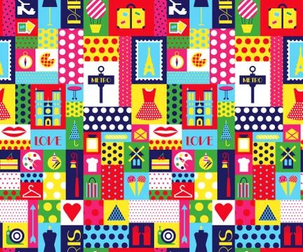 Paris pattern seamless geometric design 스톡 일러스트