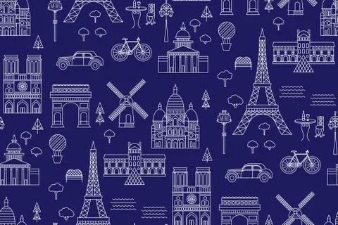 Paris pattern seamless geometric design Illustrazione stock