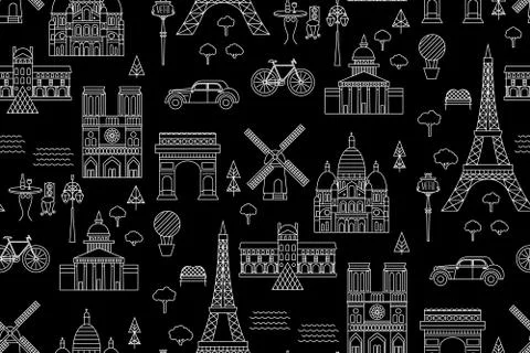 Paris pattern seamless geometric design 스톡 일러스트
