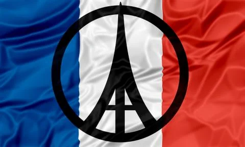 Paris Peace Flag Stock Illustration