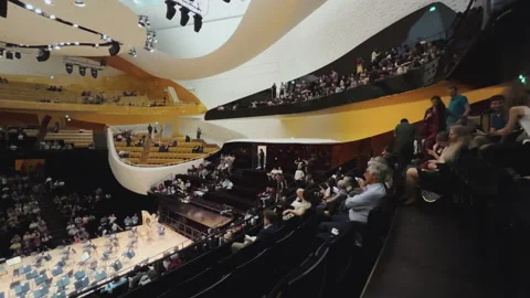Paris Philharmonic is a complex of concert halls,interior view Stock Footage 238007564