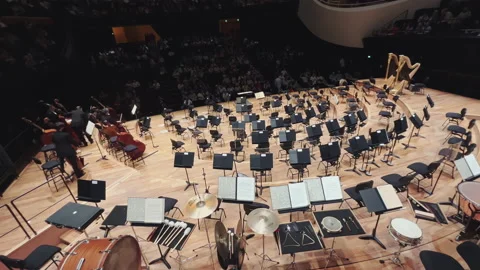Paris Philharmonic is a complex of concert halls,interior view Stock Footage 238007628
