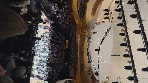 Paris Philharmonic is a complex of concert halls,interior view Stock Footage 238007694
