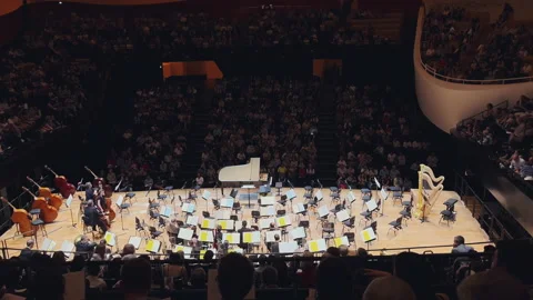 Paris Philharmonic is a complex of concert halls,interior view Stock Footage 238007781