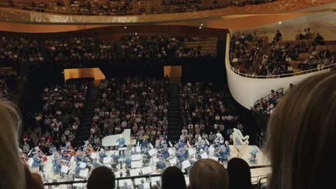 Paris Philharmonic is a complex of concert halls,interior view Stock Footage 238007789