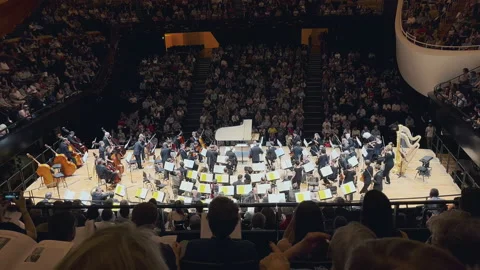 Paris Philharmonic is a complex of concert halls,interior view Stock Footage 238007831