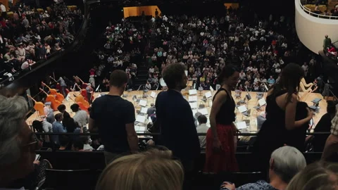 Paris Philharmonic is a complex of concert halls,interior view Stock Footage 238007851