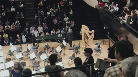 Paris Philharmonic is a complex of concert halls,interior view Stock Footage 238008139