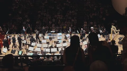 Paris Philharmonic is a complex of concert halls,interior view Stock Footage 238008394