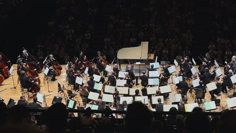Paris Philharmonic is a complex of concert halls,interior view Stock Footage 238008651
