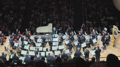 Paris Philharmonic is a complex of concert halls,interior view Stock Footage 238008904