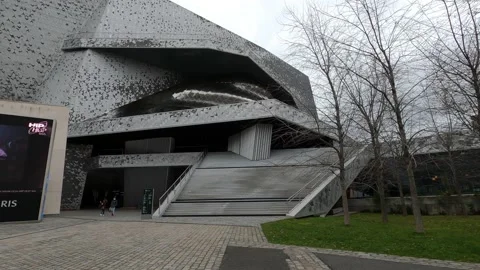Paris Philharmonic In Parc De La Villette, Paris , France Video stock 238631242