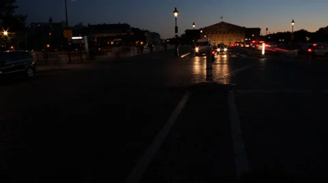 Paris Place De La Concorde Timelapse night view Stock Footage 33262622