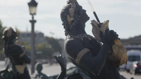 Paris Place de la Concorde Fountain Stock Footage 39705474