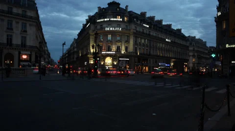 Paris Place de la OPERA  timelapse lightpainting Stock Footage 33336052