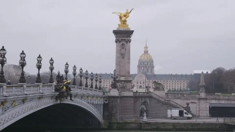 Paris Pont Alexandre Day Overcast 動画素材 303547418