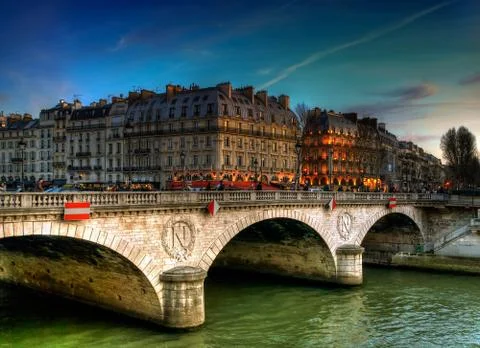 Paris, Pont Saint-Michel Stock Photos