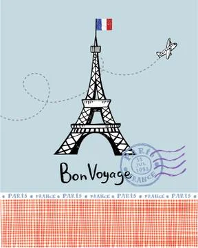 Paris post card イラスト素材