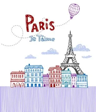 Paris post card イラスト素材