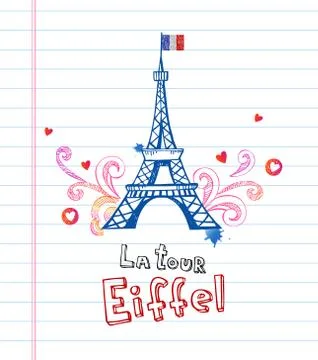 Paris post card イラスト素材