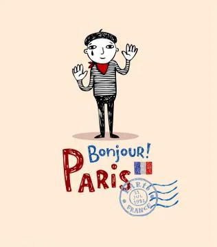 Paris post card イラスト素材