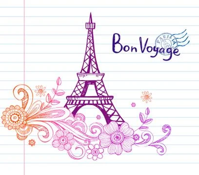 Paris post card イラスト素材