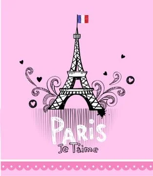 Paris post card イラスト素材